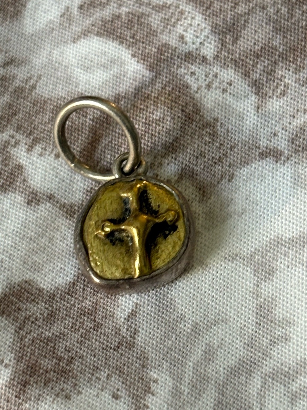 Waxing Poetic Gold and Silver Cross Charm Pendant